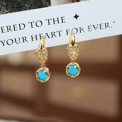 High - end design turquoise earrings - jewelry - weilin.com