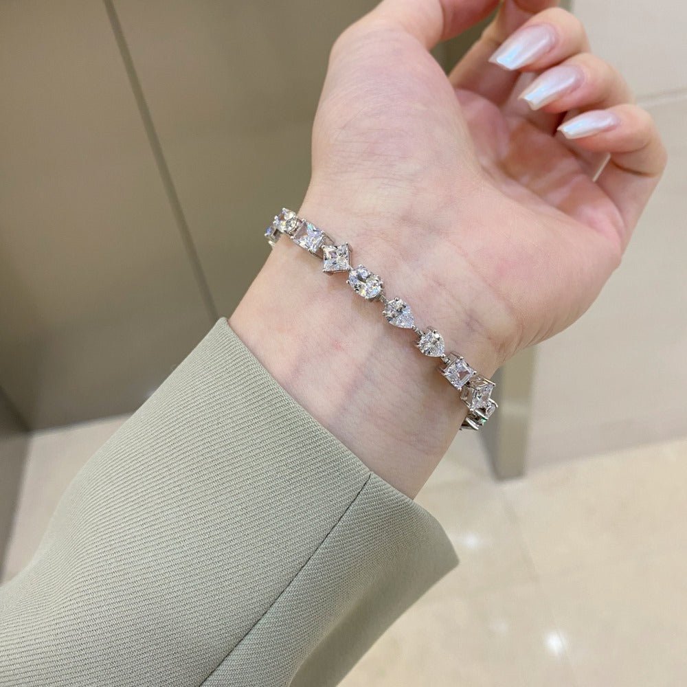 High - end elegant sterling silver full diamond zircon bracelet - jewelry - weilin.com