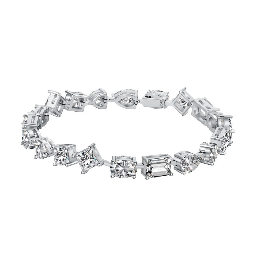 High - end elegant sterling silver full diamond zircon bracelet - jewelry - weilin.com