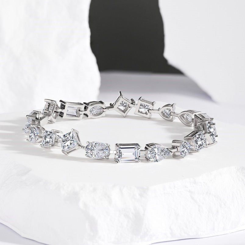 High - end elegant sterling silver full diamond zircon bracelet - jewelry - weilin.com