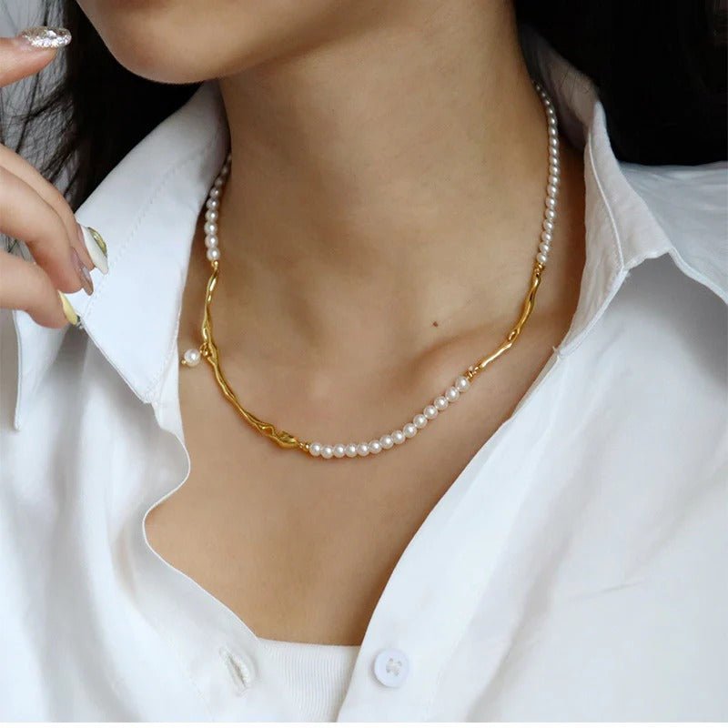 High - end elegant vintage pearl beaded necklace - jewelry - weilin.com