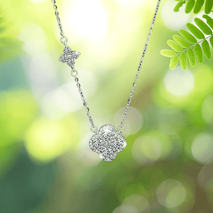 High - end exquisite design four - leaf petal pendant necklace - jewelry - weilin.com