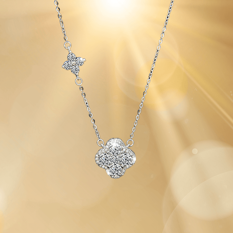 High - end exquisite design four - leaf petal pendant necklace - jewelry - weilin.com