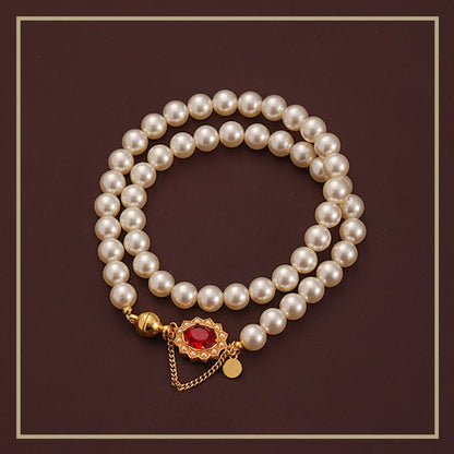 High - end exquisite retro magnetic clasp pearl necklace - jewelry - weilin.com