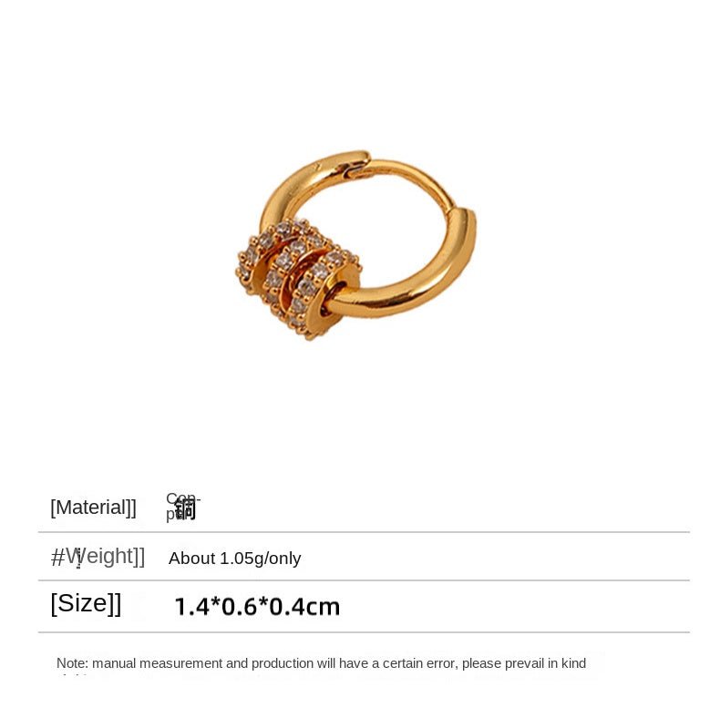 High - end fashion multi - wear zircon hoop earrings - jewelry - weilin.com