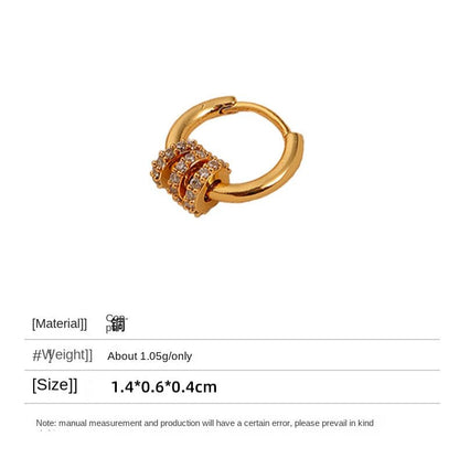 High - end fashion multi - wear zircon hoop earrings - jewelry - weilin.com