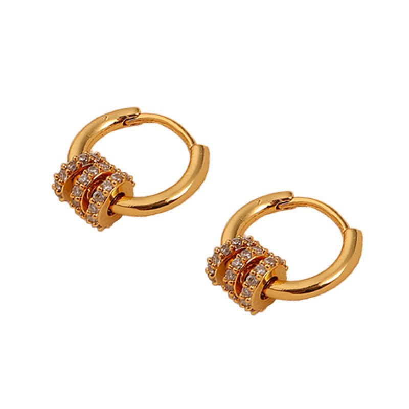 High - end fashion multi - wear zircon hoop earrings - jewelry - weilin.com