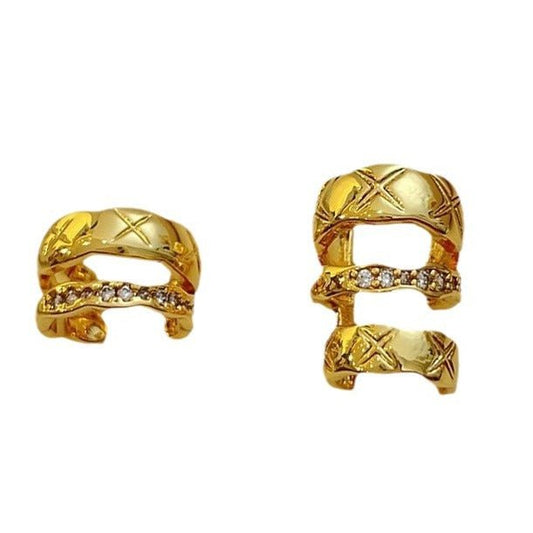 High - end fashion zircon ear bone clip earrings for non - pierced ears - jewelry - weilin.com