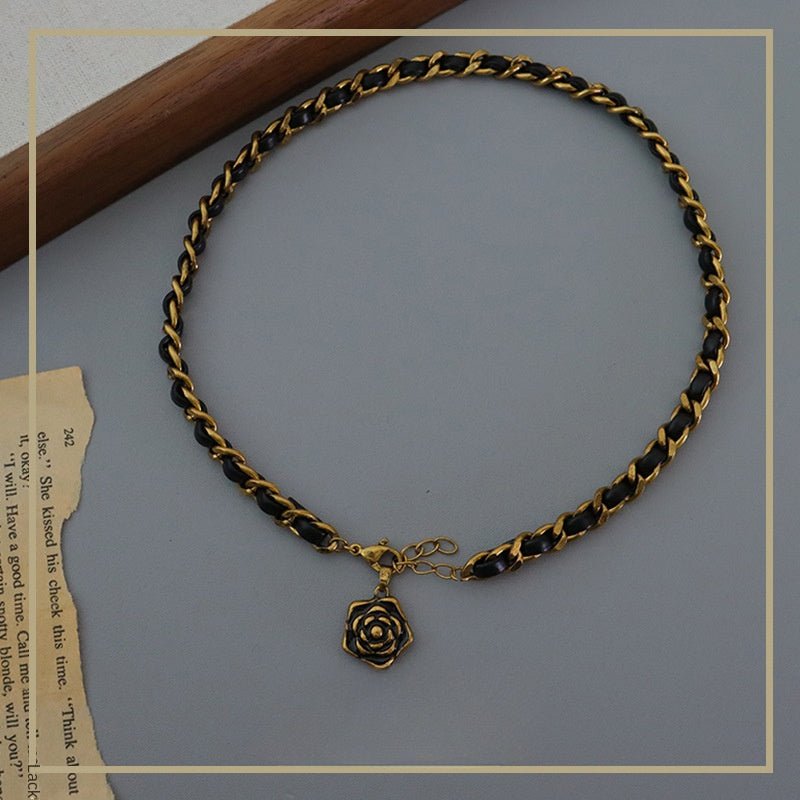 High - end leather string pendant necklace - jewelry - weilin.com