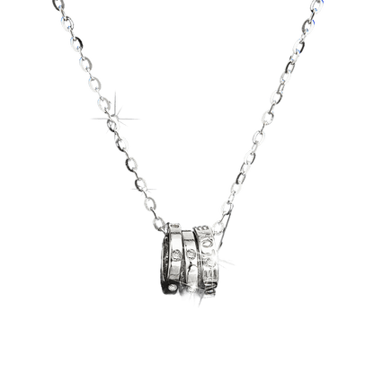 High - end luxury design diamond three - ring necklace - jewelry - weilin.com