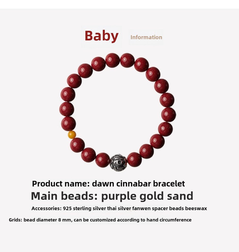 High - end new Chinese style purple gold sand cinnabar red sand bracelet handmade silver bracelet - jewelry - weilin.com