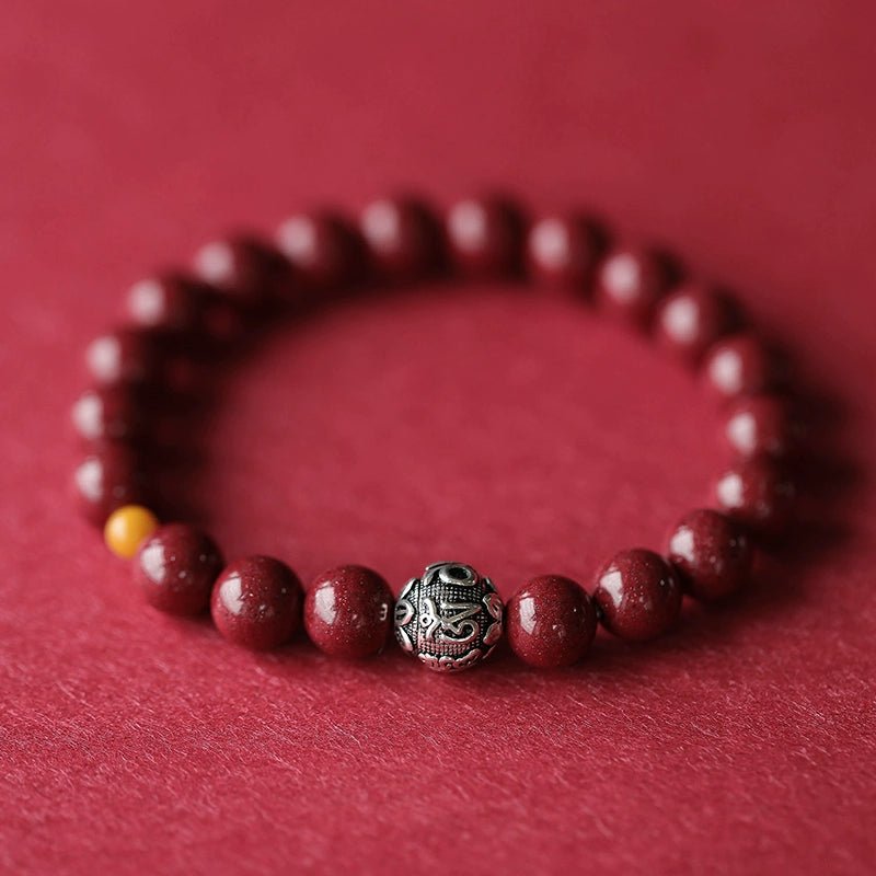 High - end new Chinese style purple gold sand cinnabar red sand bracelet handmade silver bracelet - jewelry - weilin.com