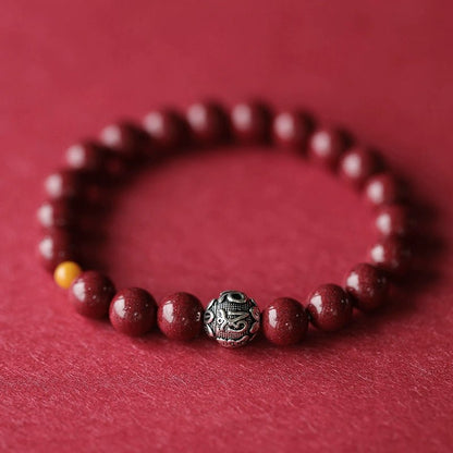 High - end new Chinese style purple gold sand cinnabar red sand bracelet handmade silver bracelet - jewelry - weilin.com