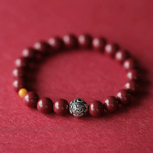 High - end new Chinese style purple gold sand cinnabar red sand bracelet handmade silver bracelet - jewelry - weilin.com