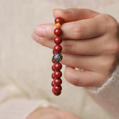 High - end new Chinese style purple gold sand cinnabar red sand bracelet handmade silver bracelet - jewelry - weilin.com