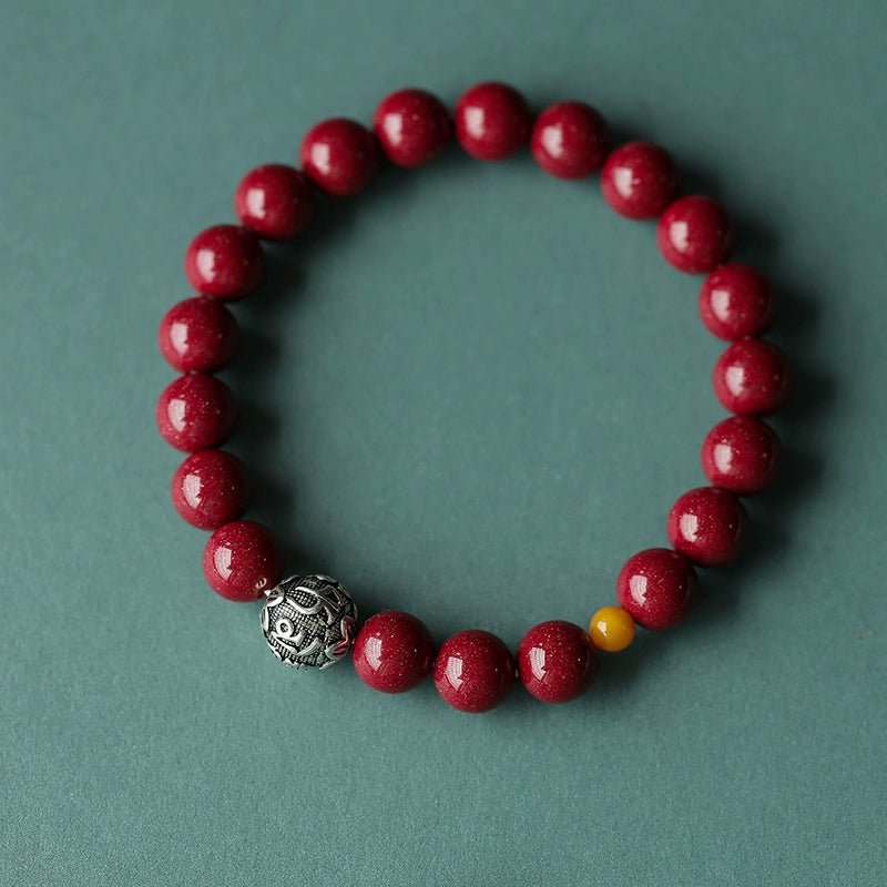 High - end new Chinese style purple gold sand cinnabar red sand bracelet handmade silver bracelet - jewelry - weilin.com