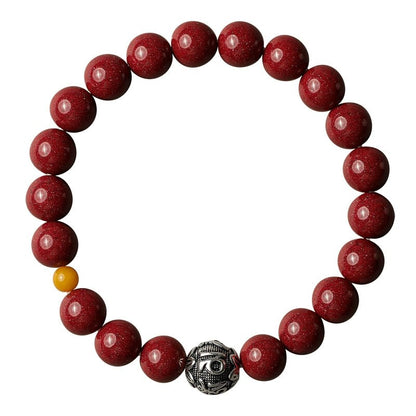 High - end new Chinese style purple gold sand cinnabar red sand bracelet handmade silver bracelet - jewelry - weilin.com