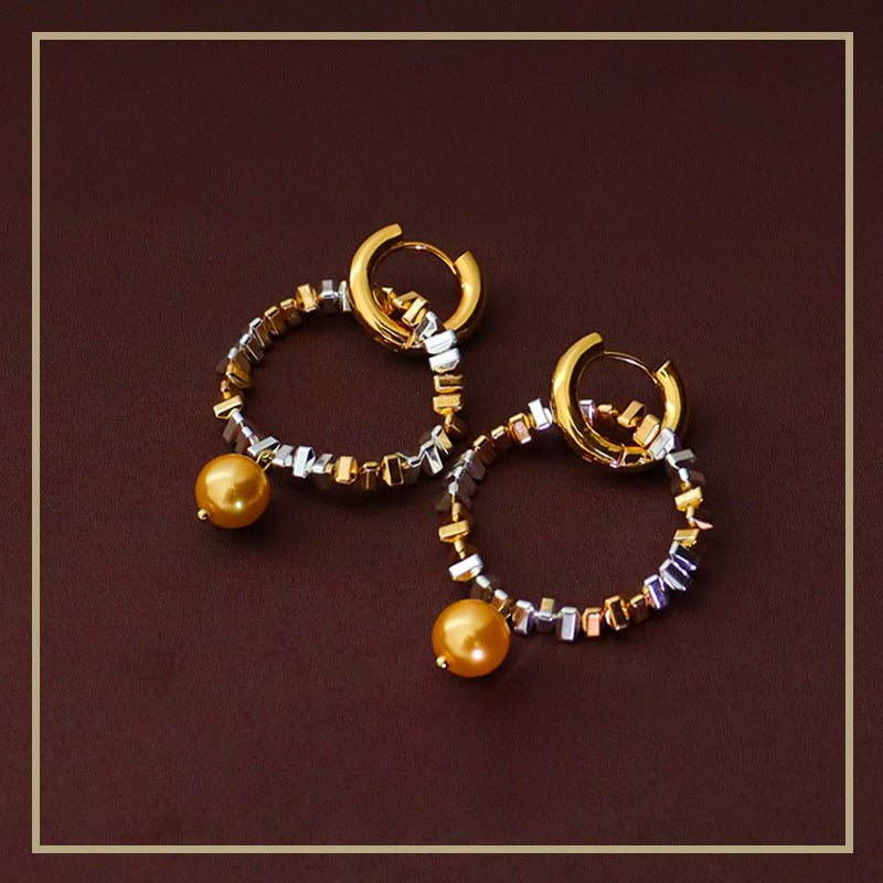 High - end personalized design silver pearl earrings - jewelry - weilin.com