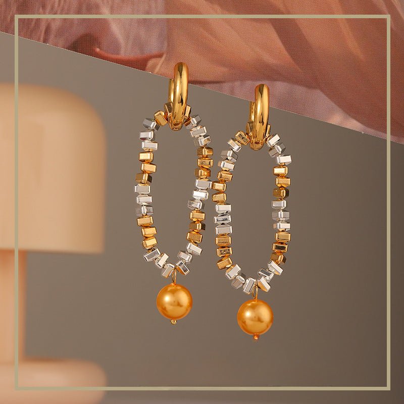 High - end personalized design silver pearl earrings - jewelry - weilin.com