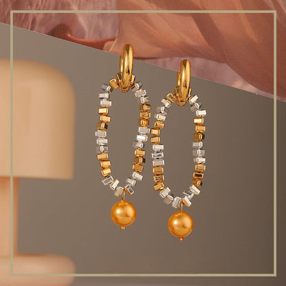 High - end personalized design silver pearl earrings - jewelry - weilin.com