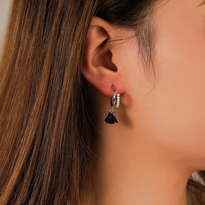 High - end retro heart flower pearl earrings - jewelry - weilin.com