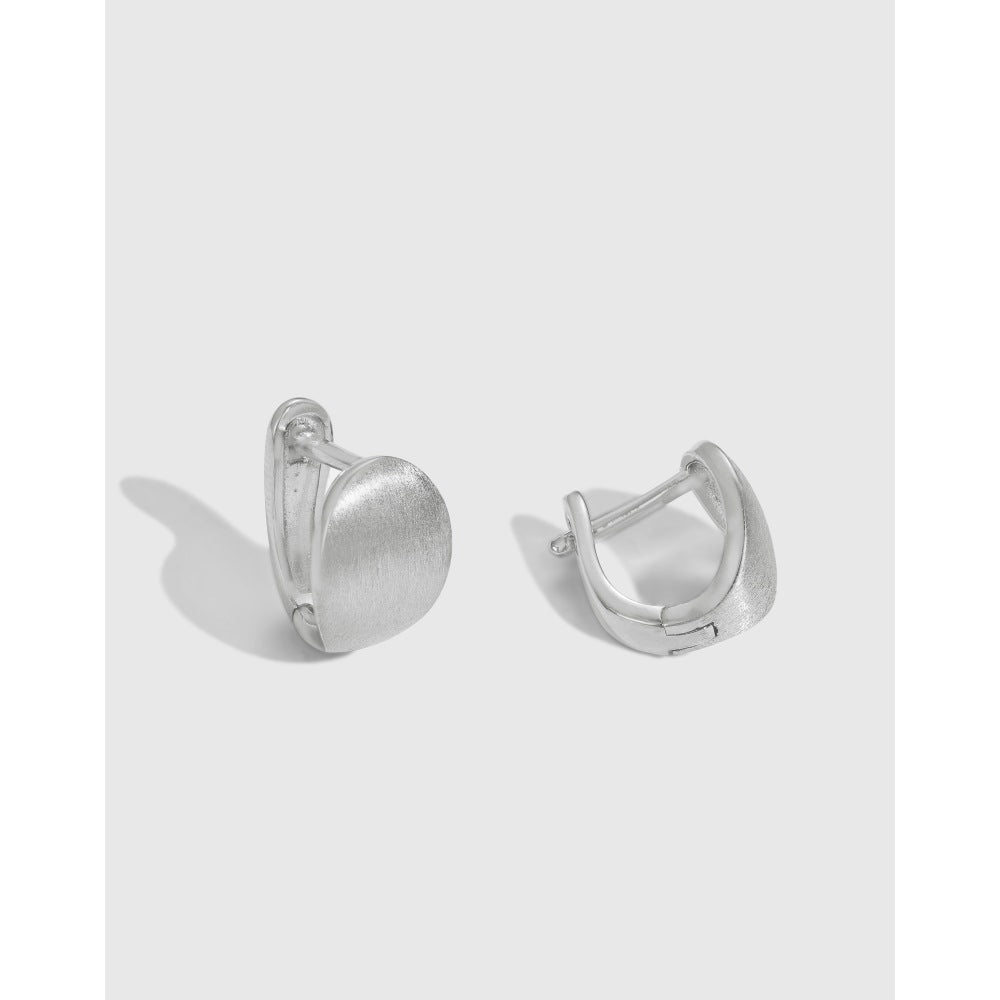 High - end semi - arc U - shaped brushed earrings - jewelry - weilin.com