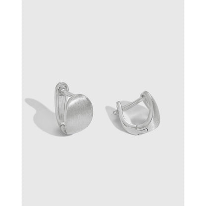 High - end semi - arc U - shaped brushed earrings - jewelry - weilin.com