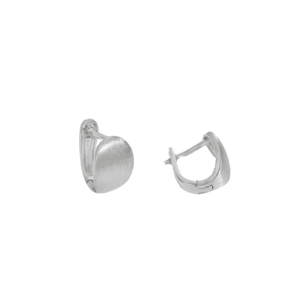 High - end semi - arc U - shaped brushed earrings - jewelry - weilin.com