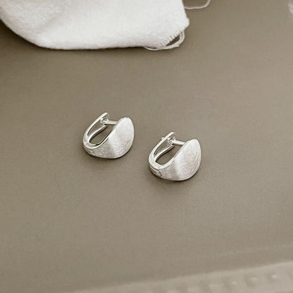 High - end semi - arc U - shaped brushed earrings - jewelry - weilin.com