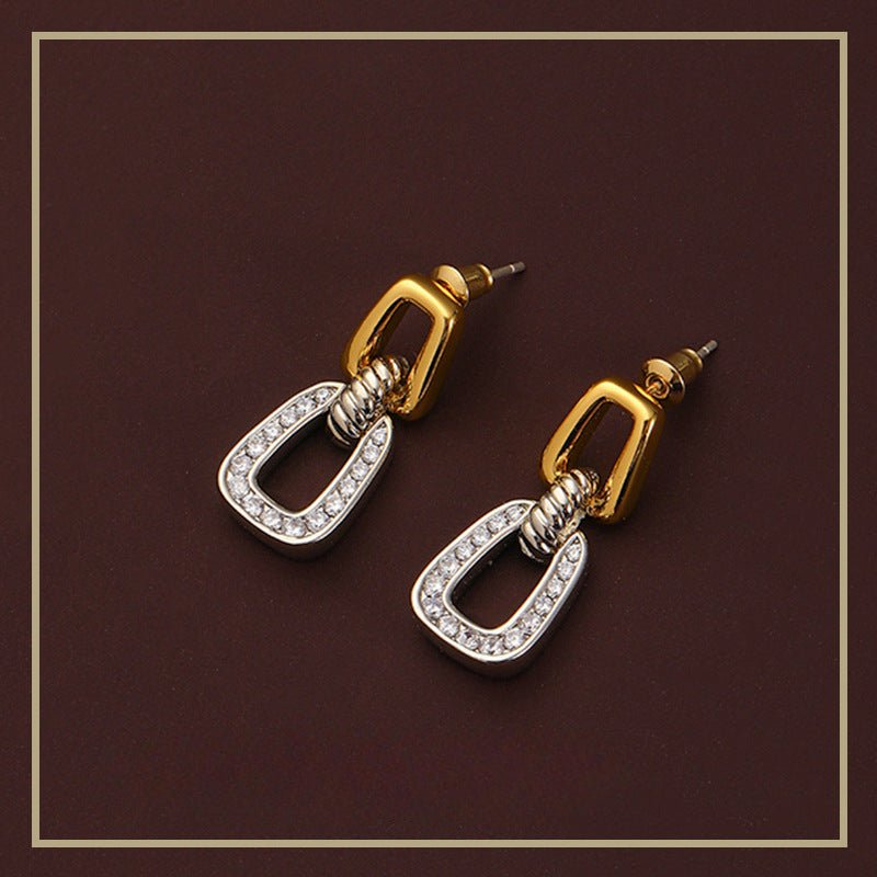 High - end, simple and personalized retro zircon earrings - jewelry - weilin.com