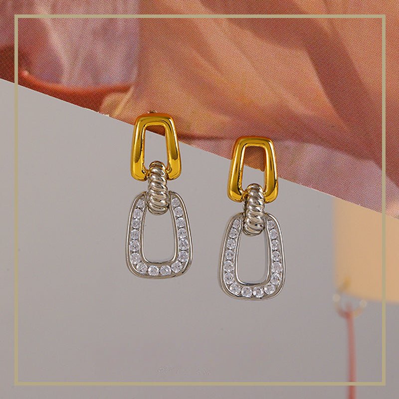 High - end, simple and personalized retro zircon earrings - jewelry - weilin.com