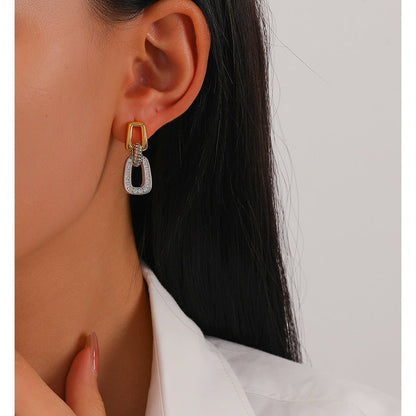 High - end, simple and personalized retro zircon earrings - jewelry - weilin.com