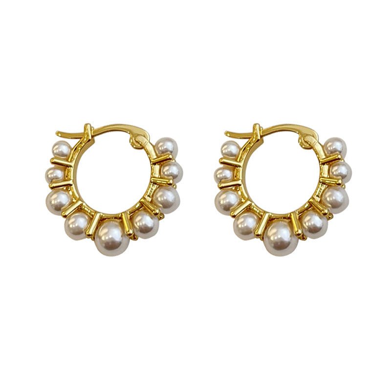 High - end white pearl earrings - jewelry - weilin.com