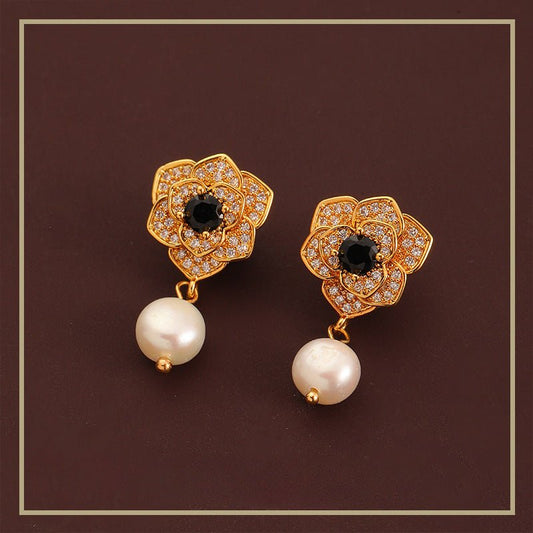 High Fashion Camellia Freshwater Pearl Earrings - jewelry - weilin.com
