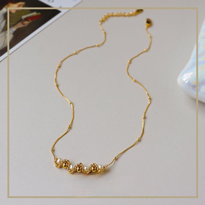 High - grade retro freshwater pearl twist necklace - jewelry - weilin.com