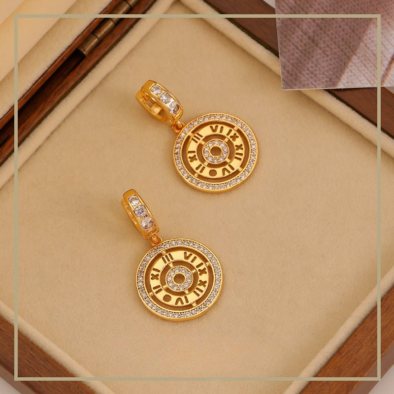 High - grade zircon letter personality earrings - jewelry - weilin.com