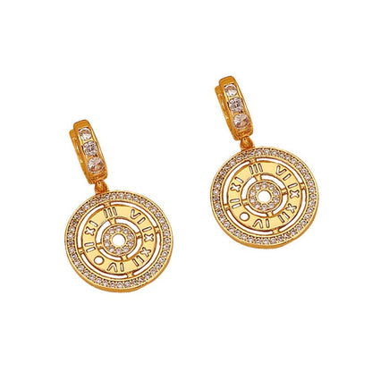 High - grade zircon letter personality earrings - jewelry - weilin.com