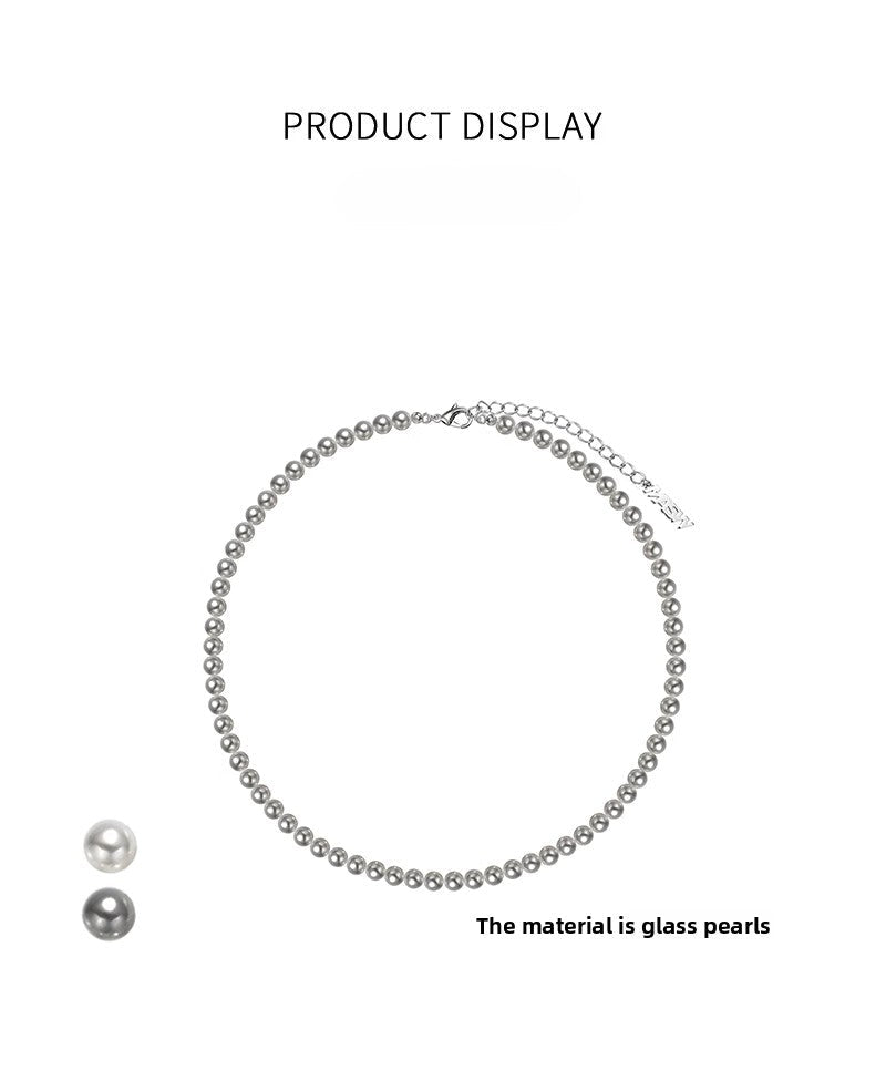 Highlight gray pearl necklace - jewelry - weilin.com