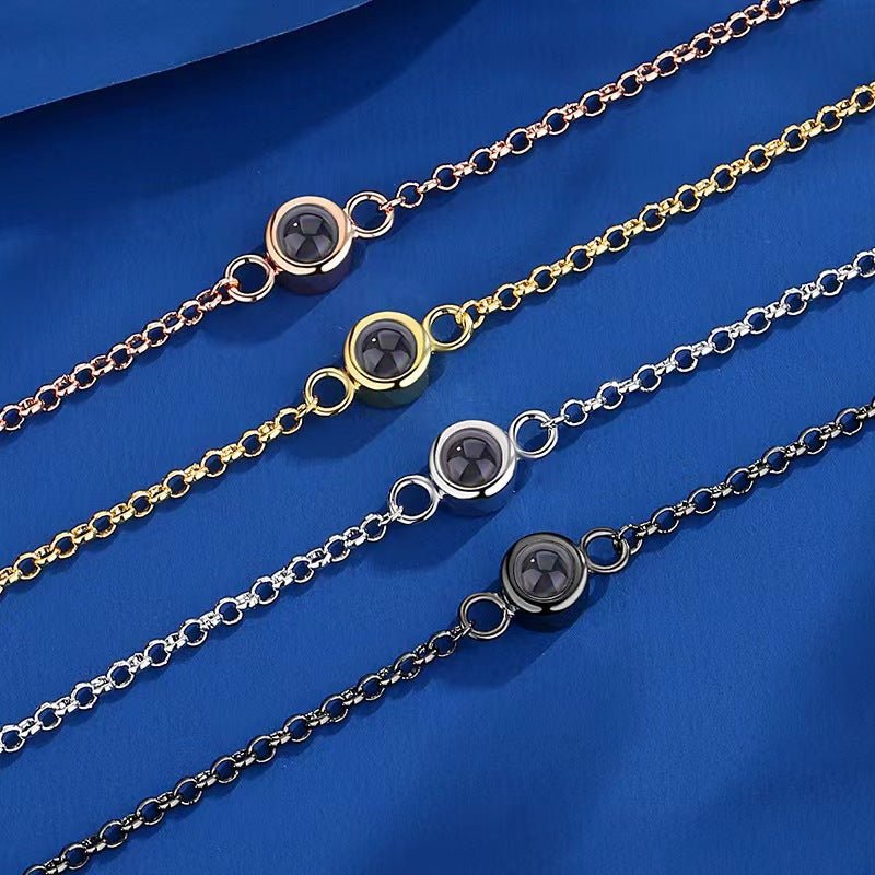 Language photo projection circle bracelet - jewelry - weilin.com