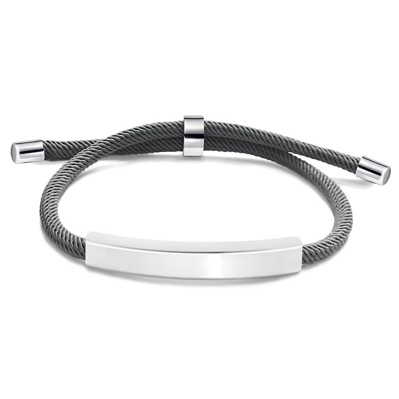 Laser Engraved Braided Bracelet - jewelry - weilin.com