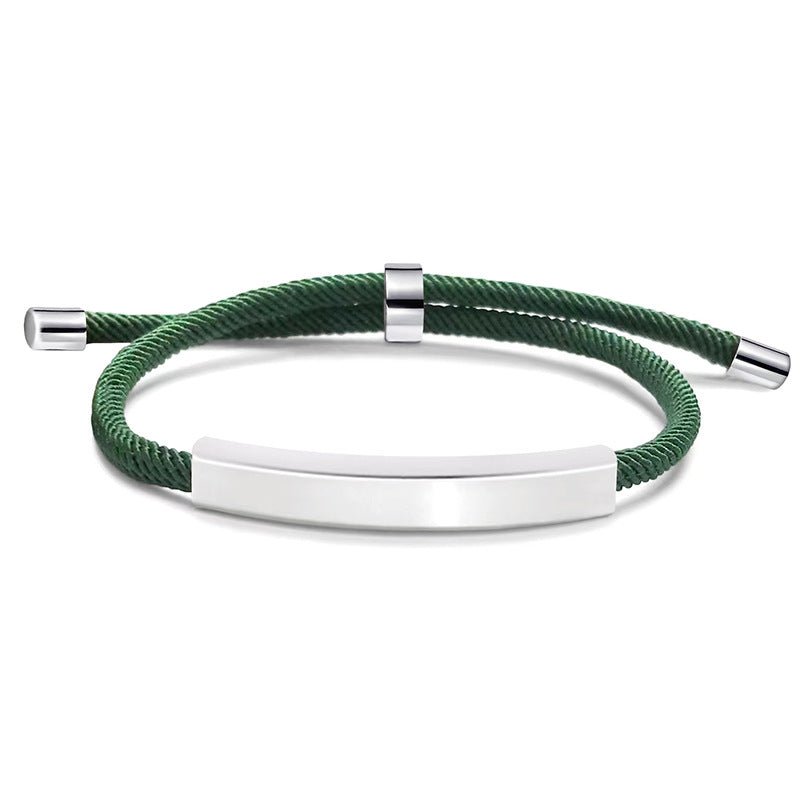 Laser Engraved Braided Bracelet - jewelry - weilin.com
