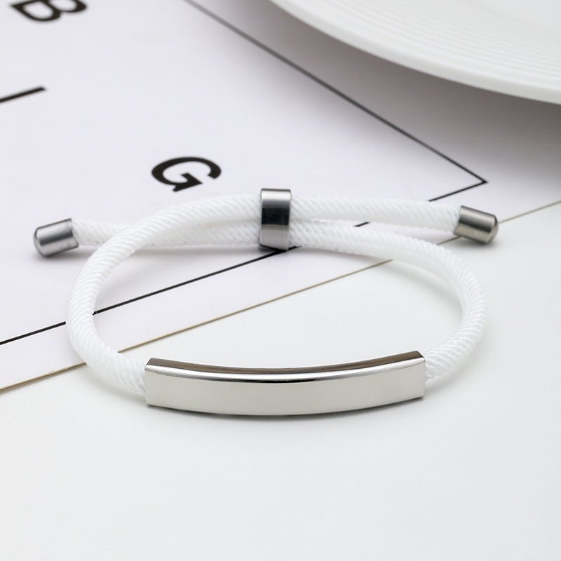 Laser Engraved Braided Bracelet - jewelry - weilin.com