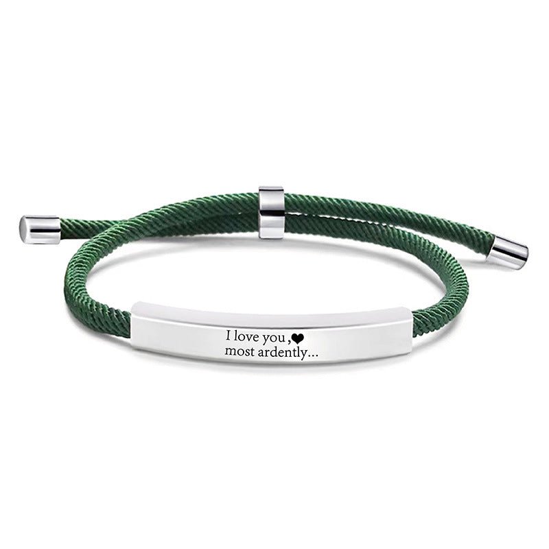 Laser Engraved Braided Bracelet(customizable) - jewelry - weilin.com