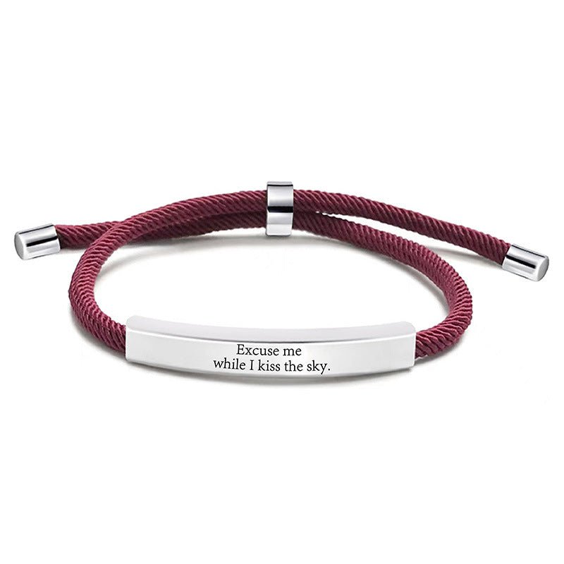 Laser Engraved Braided Bracelet(customizable) - jewelry - weilin.com