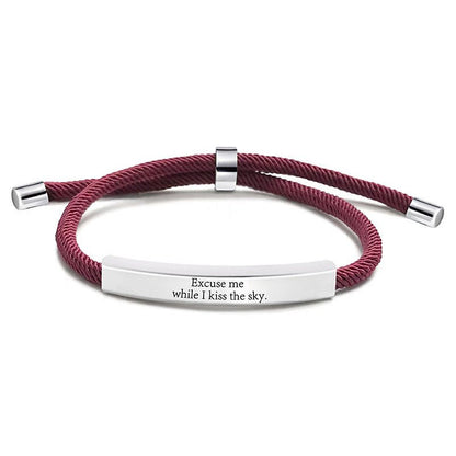 Laser Engraved Braided Bracelet(customizable) - jewelry - weilin.com