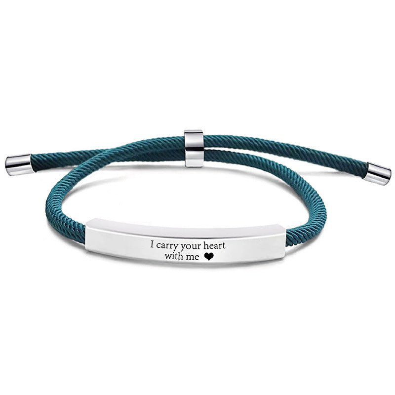 Laser Engraved Braided Bracelet(customizable) - jewelry - weilin.com