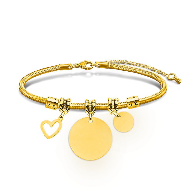 Laser Engraved Brand Pendant Bracelet - jewelry - weilin.com