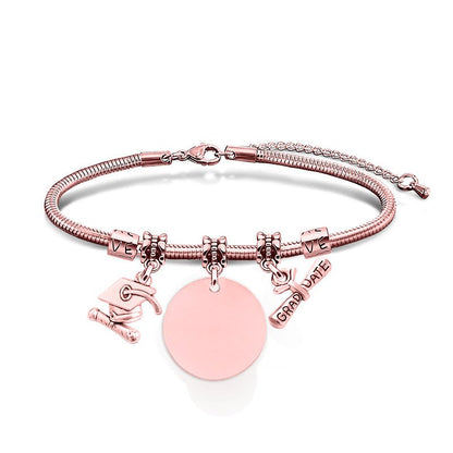 Laser Engraved Brand Pendant Bracelet - jewelry - weilin.com