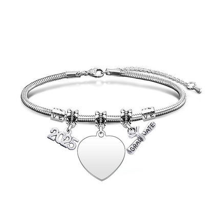 Laser Engraved Brand Pendant Bracelet - jewelry - weilin.com