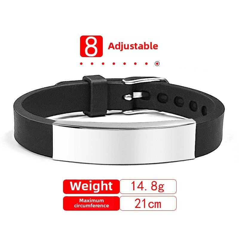 Laser Engraved Square Silicone Watch Band Bracelet - jewelry - weilin.com